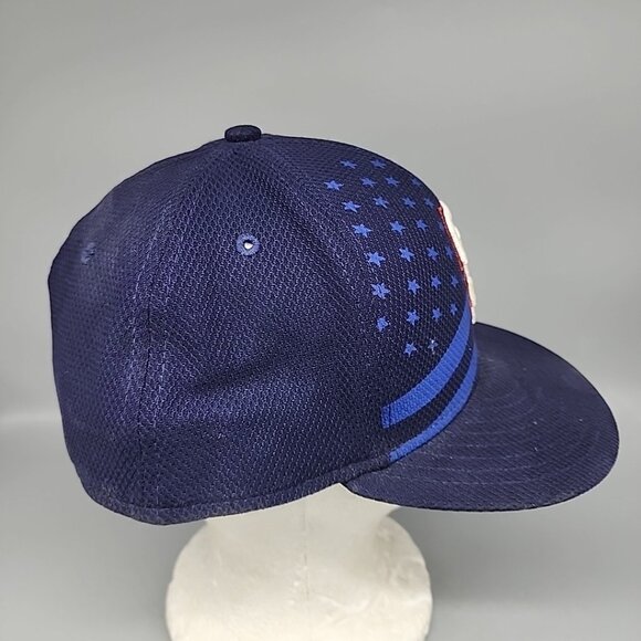 San Francisco Giants Hat Cap Mens Fitted 7 1/2 New Era American Flag 4th Of July - Picture 4 of 6